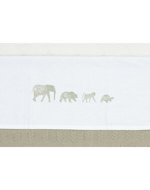 Jollein Jollein - Ledikant Laken Animals 120x150cm  - Olive Green