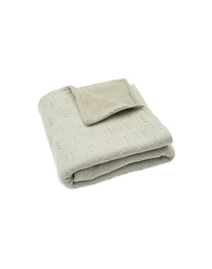 Jollein Jollein - Ledikant Deken 100x150cm Grain Knit - Olive Green/Velvet