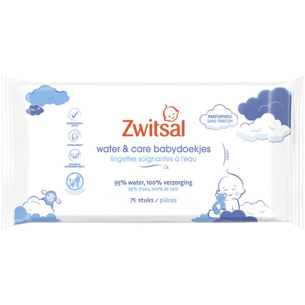 Zwitsal Zwitsal - Water & Care Babydoekjes - 75 Stuks