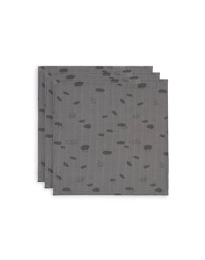 Jollein Jollein - Hydrofiele Doek Small 70x70cm -  Spot - Storm Grey (3pack)