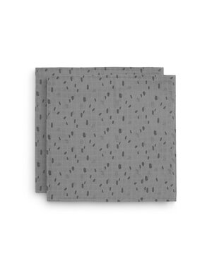 Jollein Jollein - Hydrofiele Doek Small 115x115cm -  Spot - Storm Grey (2pack)