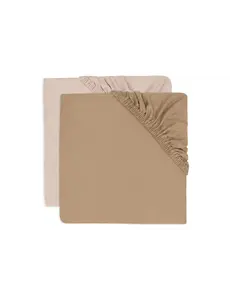 Jollein Jollein - Wieg Hoeslaken Jersey 40/50 x 80/90cm - Wild Rose/Biscuit - 2 Stuks