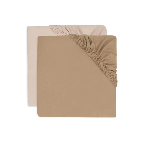 Jollein Jollein - Wieg Hoeslaken Jersey 40/50 x 80/90cm - Wild Rose/Biscuit - 2 Stuks