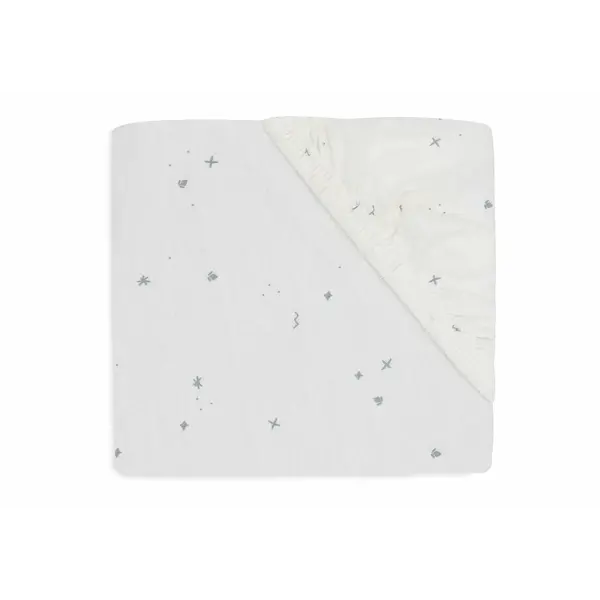 Jollein Hoeslaken Wieg Jersey 40x80/90cm - Twinkling - Sea Green