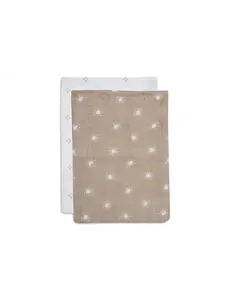 Jollein Jollein - Washandje Hydrofiel Pointelle & Sun - Biscuit - GOTS - 2 Stuks