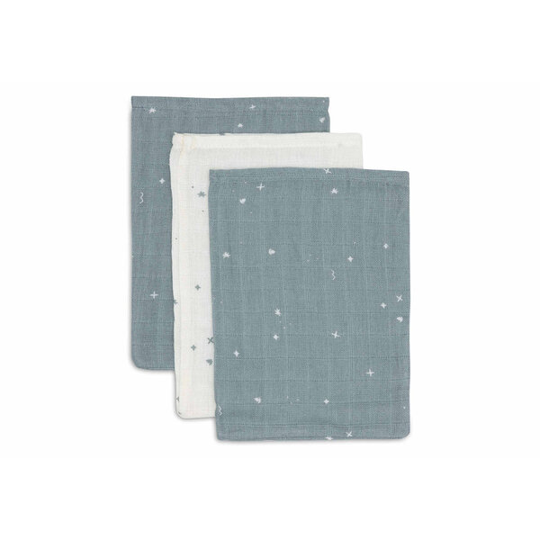 Jollein Jollein - Washandje Hydrofiel - Twinkling - Sea Green - 3 Stuks