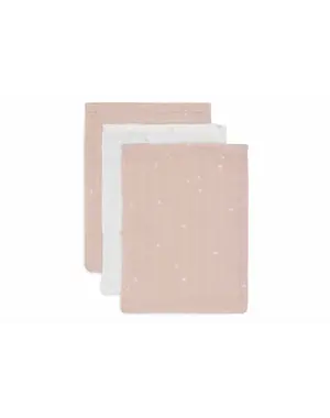 Jollein Jollein - Washandje Hydrofiel -  Twinkling - Wild Rose - 3 Stuks