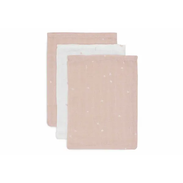 Jollein Jollein - Washandje Hydrofiel - Twinkling - Wild Rose - 3 Stuks