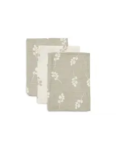 Jollein Jollein - Washandje Hydrofiel -  Twig - Olive Green - 3 Stuks