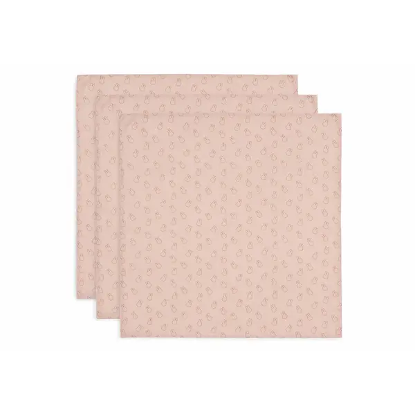 Jollein Jollein - Hydrofiele Doek 70x70cm - Miffy Silhouettes - Wild Rose - 3 Stuks