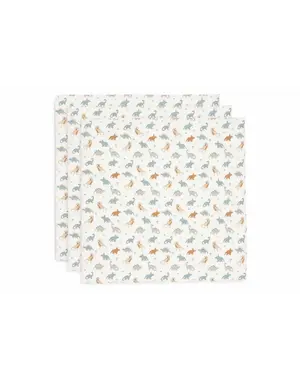 Jollein Jollein - Hydrofiele Doek 70x70cm - Roarsome - 3 Stuks