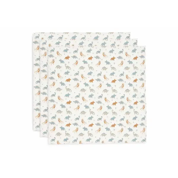 Jollein Jollein - Hydrofiele Doek 70x70cm - Roarsome - 3 Stuks