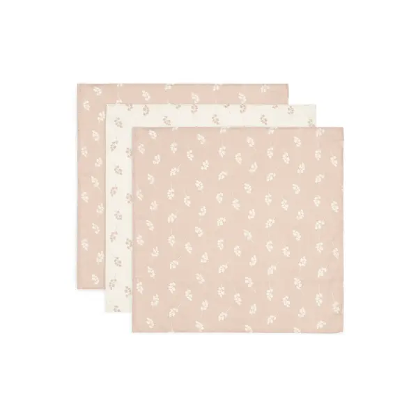 Jollein Jollein - Hydrofiele Doek 70x70cm - Twig - Wild Rose - 3 Stuks