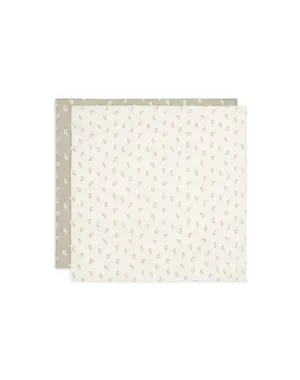 Jollein Jollein - Hydrofiele Doek 115x115cm - Twig - Olive Green - 2 Stuks