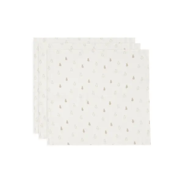 Jollein Jollein - Hydrofiele Doek 70x70cm - Happy Miffy - Nougat - 3 Stuks