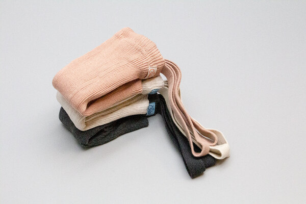 Silly Silas retro ribbed tights with braces – light brown Silly Silas retro ribbed tights with braces – light brown