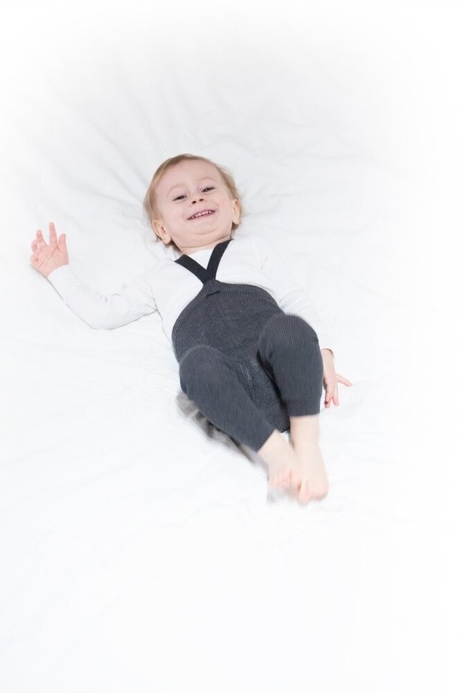 Silly Silas maillot met bretels zonder voetjes – dark grey