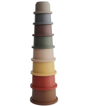 Mushie stacking cups - retro Mushie stacking cups - retro