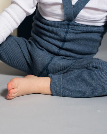 Silly Silas retro ribbed footless tights with braces – steel blue Silly Silas retro ribbed footless tights with braces – steel blue