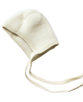 Engel Natur wol fleece baby bonnet mutsje - natural Engel Natur wol fleece baby bonnet mutsje - natural