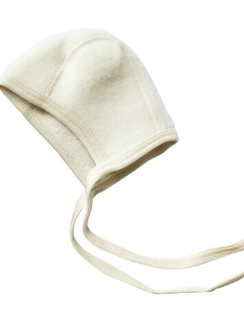 Engel Natur wol fleece baby bonnet mutsje - natural