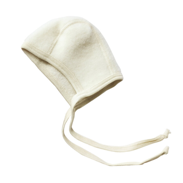 Engel Natur wol fleece baby bonnet mutsje - natural
