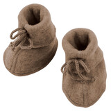 Engel Natur wool fleece baby bootees - walnut