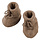 wool fleece baby bootees - walnut