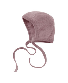 Engel Natur wol fleece baby bonnet mutsje - rosewood melange Engel Natur wol fleece baby bonnet mutsje - rosewood melange