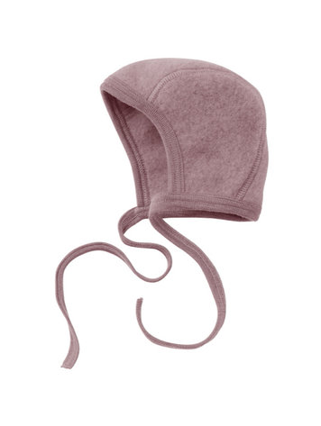 Engel Natur wol fleece baby bonnet mutsje - rosewood melange