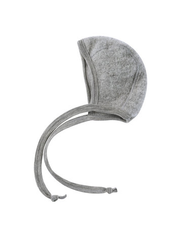 Engel Natur wol fleece baby bonnet mutsje - light grey melange
