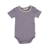 ribbed body with lace - lavender gray