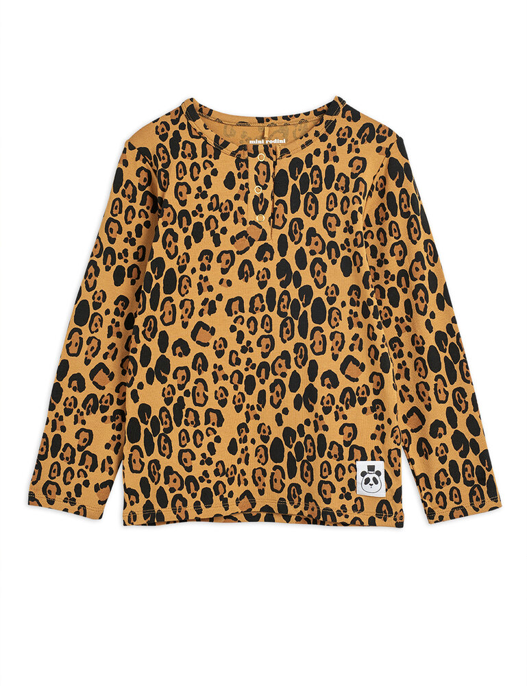 Mini Rodini basic leopard grandpa - longsleeve Mini Rodini basic leopard grandpa - longsleeve