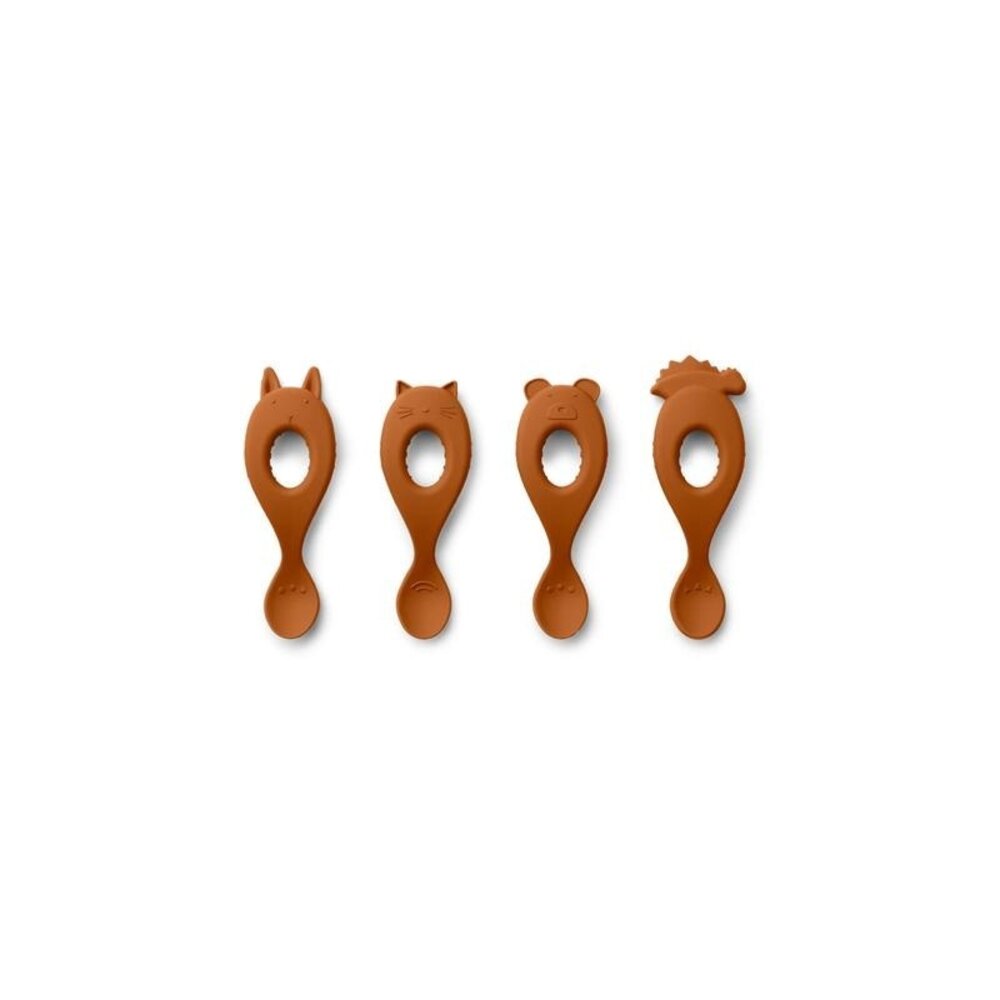 Liewood liva silicone spoon 4-pack - babylepels Liewood liva silicone spoon 4-pack - babylepels