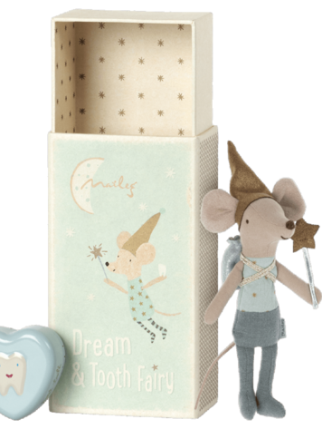 Maileg Tooth fairy mouse in matchbox ­blue