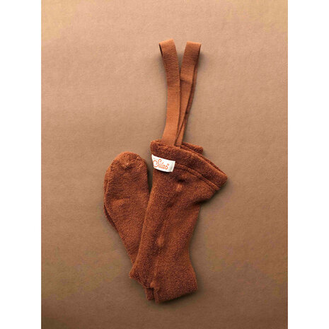 Silly Silas teddy warmy cotton tights - cinnamon