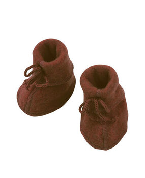 Engel Natur wool fleece baby bootees - cinnamon melange Engel Natur wool fleece baby bootees - cinnamon melange