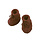 wool fleece baby bootees - cinnamon melange