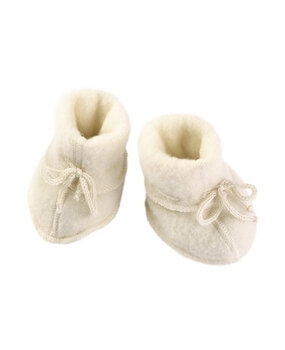Engel Natur wool fleece baby bootees - natural