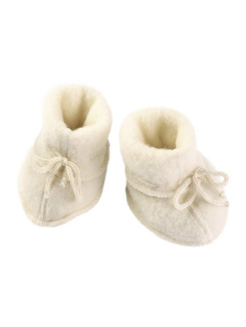 Engel Natur wol fleece baby slofjes - natural