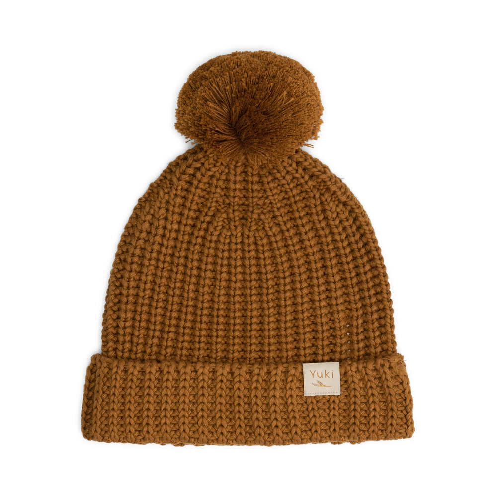 Yuki Kidswear chunky knitted beanie - rust