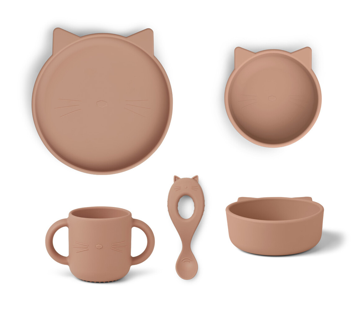 Liewood Vivi silicone set - cat rose Liewood Vivi silicone set - cat rose