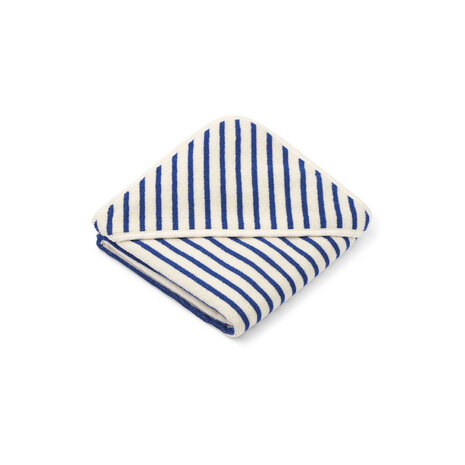 Liewood Alba hooded baby towel yarn dyed - Stripe surf blue Liewood Alba hooded baby towel yarn dyed - Stripe surf blue