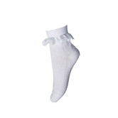 Cotton socks with lace - white 1
