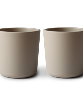 Mushie Set van 2 drinkbekers - vanilla Mushie Set van 2 drinkbekers - vanilla