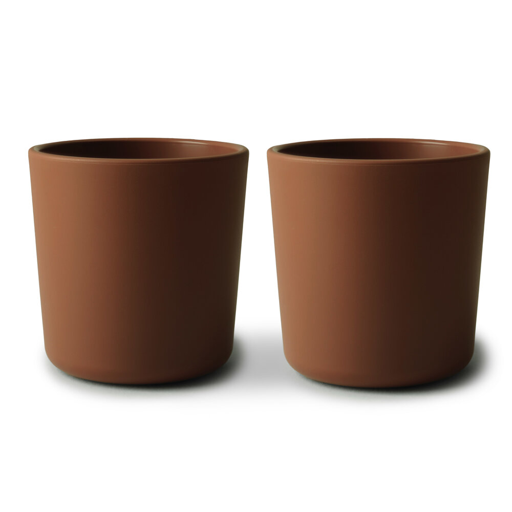 Mushie Set van 2 drinkbekers - caramel Mushie Set van 2 drinkbekers - caramel