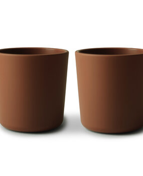 Mushie Set van 2 drinkbekers - caramel Mushie Set van 2 drinkbekers - caramel