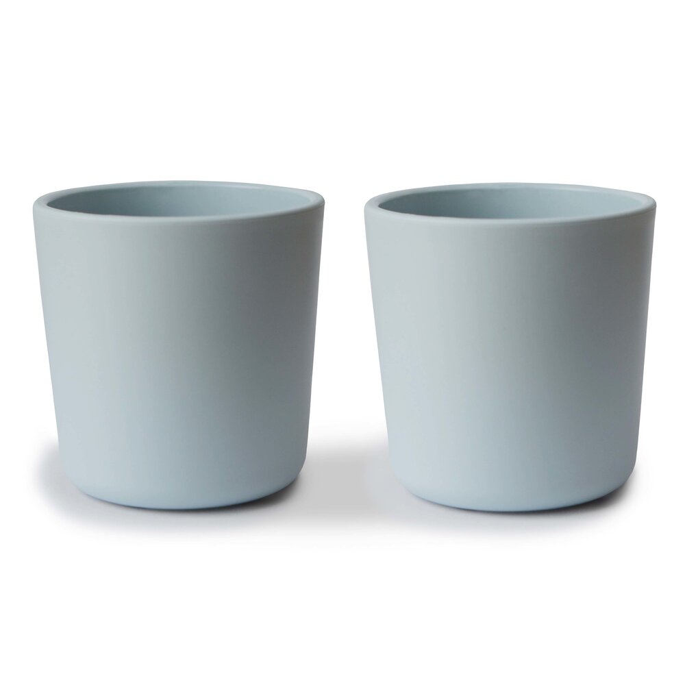Mushie Set van 2 drinkbekers - powder blue Mushie Set van 2 drinkbekers - powder blue