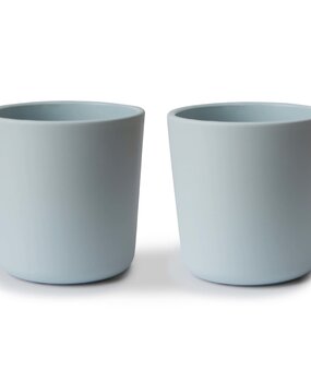 Mushie Set van 2 drinkbekers - powder blue Mushie Set van 2 drinkbekers - powder blue
