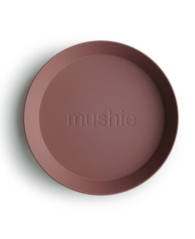 Mushie Set van 2 ronde borden  - woodchuck Mushie Set van 2 ronde borden  - woodchuck
